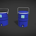 Blue Industrial Drums With Handles And Spigot For Industrial Liquid Storage