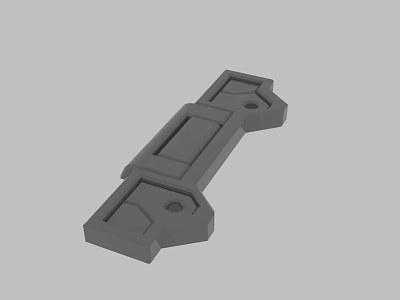 Gray 3D Printed Mechanical Bracket With Two Holes And Grooved Connection Structure 3d model