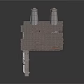 Traditional Architectural Building Model With Shingled Roof Two Chimneys And Windows