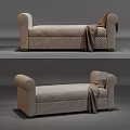 Modern bed end stool 3d model
