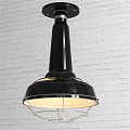 Modern Black Pendant Light With Metal Frame And White Brick Wall Background