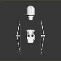 Space Exploration Equipment 3D Model of Cosmic Aerospace Structure with Metal Framework and Thruster System