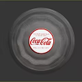 Glass Beverage Bottle With Dark Liquid White Cap And Patterned Body On Black Background