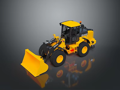 Yellow DEUTZ 521 Heavy Duty Wheel Loader With Front Bucket And Large Tires 3d model