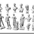 White Sculptures Collection Featuring Busts Full Body Statues With Various Poses And Styles