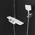 Modern Faucet with Technical Drawings Handheld Shower and Dimension Labels