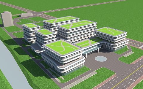 Modern Industrial Park 3d model