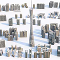 Urban Building Complex With Modern High Rise Skyscrapers And Diverse Architecture