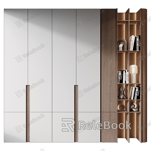 Wardrobe bookcase combination model