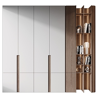 Wardrobe bookcase combination 3d model