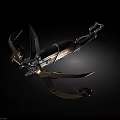 Medieval Crossbow Weapon With Wooden Metal Frame Curved Limbs And Mechanical Parts