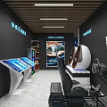 Modern Office Front Desk Reception With Marble Wall Counter And Professional Staff