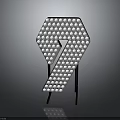 Modern Hexagonal Furniture Light With Small Round Dots And Black Stand Design