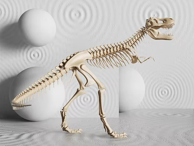 Modern Fossil Tyrannosaurus Rex Skeleton Fossil 3d model