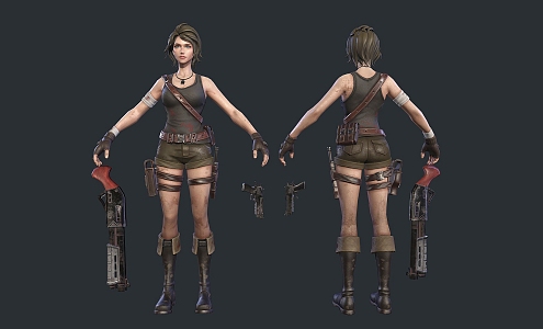 Huntress Hunter 3d model