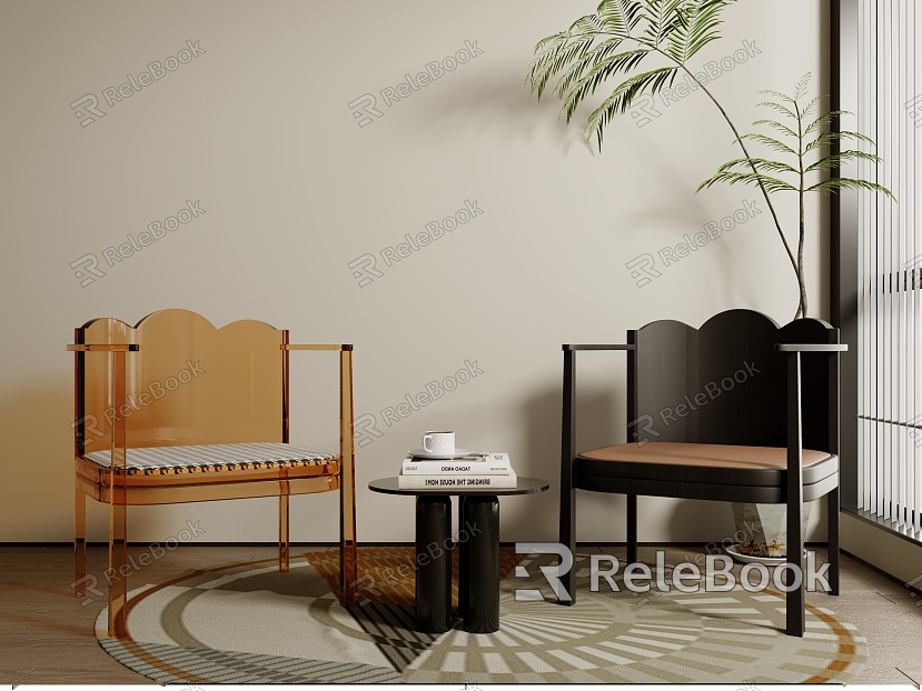 Modern leisure table and chair combination leisure chair single chair model