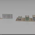 Modern Building Models With Colorful Facades And Multi Story Window Designs