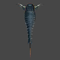 Ancient Sea Creature With Black Body Orange Markings Large Claws And Spiked Tail