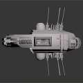 Futuristic Industrial Equipment with Circular Structure Central Sphere Antennas and Turbine Blades