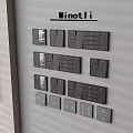 Ninotli Modern Switch Panels with Various Designs Arranged on Interior Wall 3d model