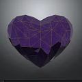 Heart Shaped Polyhedron Model Featuring 214 Triangular Faces And 528 Vertices 3d model