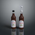 Thai Sweet Sauce Brown Bottles With Pump Dispenser And Screw Cap