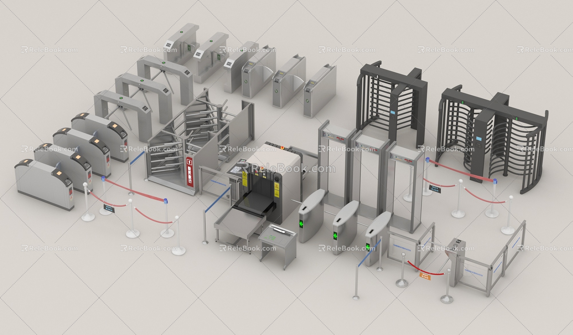 Access control and security check gate machine security check door security check instrument 3d model