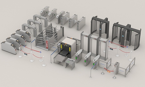 Access control and security check gate machine security check door security check instrument 3d model