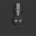Mechanical Equipment 3D Model With Geometric Structure Circular Components And Sharp Gray Protrusion