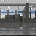 Modern Commercial Kitchen Interior With Stainless Steel Worktables Range Hood And Shiny Floor