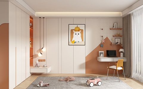 Children's room background wall 3d model