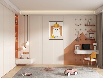 Children's room background wall 3d model