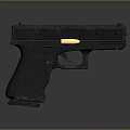 Black Tactical Handgun Featuring Textured Grip Ergonomic Handle Metallic Slide And Precision Design