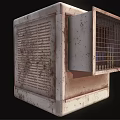 Rusty Air Conditioner Fan With Metal Grille And Industrial Design