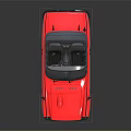 Vintage Red Convertible Car With Classic Body Design And Open Top
