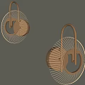Modern Rose Gold Wall Lamps With Circular Design And Radiant Lines For Interior Decor