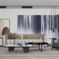 Modern sofa coffee table combination 3d model