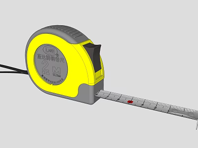 Yellow and Gray 2 Meters Tape Measure Essential Hardware Tool for Measuring Tasks 3d model