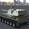 Silver Gray Military Tank Model With Turret Cannon And Tracks