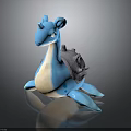Cute Blue And White Stuffed Turtle Toy With Gray Shell Structure