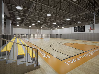 Modern Basketball Gymnasium 3d model