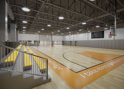 Modern Basketball Gymnasium 3d model