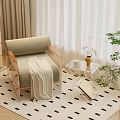 Modern Elegant Living Room With Armchair Rug Floor Lamp And Green Plant