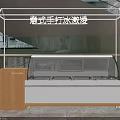 Modern Italian Handmade Gelato Display Cabinet With Glass Showcase White Frame And Wood Counter