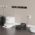 Modern Home Floor Cleaning With ECOVACS Robotic Vacuums Black White Models And Charging Stations