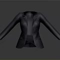 Fashionable Women's Black Formal Blazer With Collar And Pockets Design