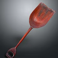 Vintage Handcrafted Wooden Shovel With Long Smooth Handle And Rustic Finish Design