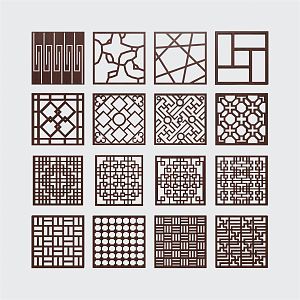 New Chinese-style openwork window grilles 3d model