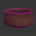 Traditional Clay Pot With Intricate Woven Patterns And Striped Design 3d model