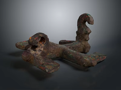 Ancient Bronze Anchor A Historical Water Transportation Maritime Tool With Rustic Patina 3d model